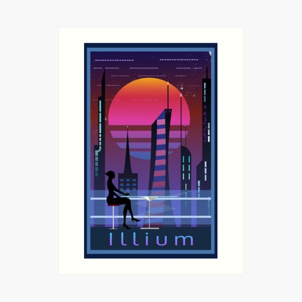 Mass Effect Illium Travel Poster Fan Art Art Print