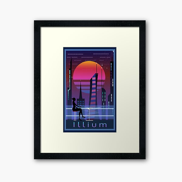Affiche de voyage Mass Effect Illium Fan Art Impression encadrée
