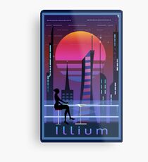 Mass Effect Illium Travel Poster Fan Art Metal Print