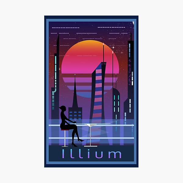 Item preview, Mass Effect Illium Travel Poster Fan Art designed and sold by Simple Posters.
