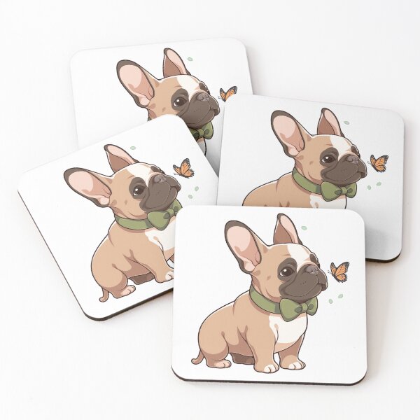 Item preview, Dreamy French Bulldog Admiring Butterfly Green Bow Tie Sticker designed and sold by PaintbrushPlace.