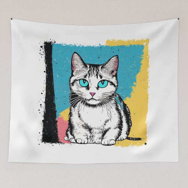 Item preview, ''Cat, digital painting, comics style'' designed and sold by OsvaldoRamosArt.