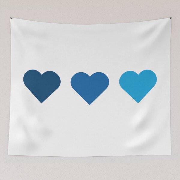 Item preview, 3 blue hearts, Three blue hearts, Three hearts in a line designed and sold by VELLTOdesign.