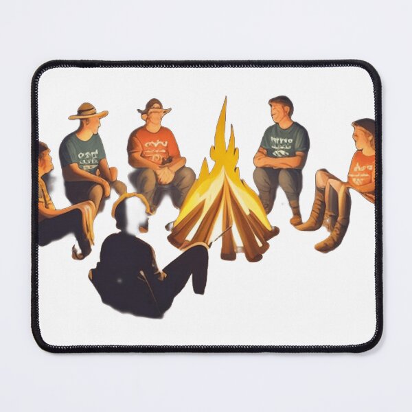 Item preview, A group of campers sits around a campfire designed and sold by miyarumamkaw.