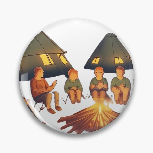 Item preview, A group of campers sits around a campfire 	 designed and sold by azhimabiskrae.
