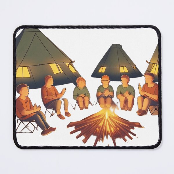 Item preview, A group of campers sits around a campfire 	 designed and sold by azhimabiskrae.