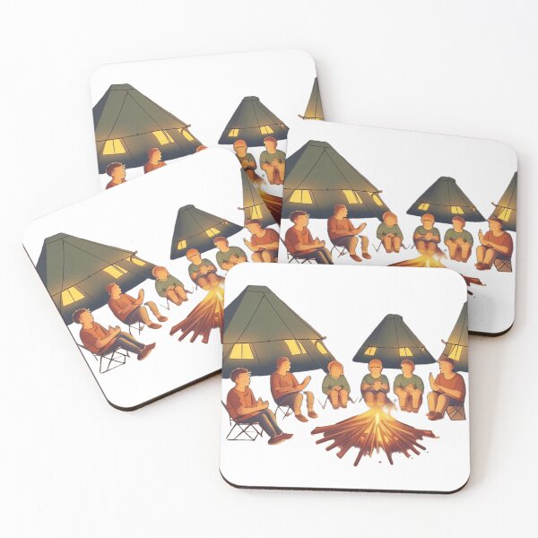 Item preview, A group of campers sits around a campfire 	 designed and sold by azhimabiskrae.