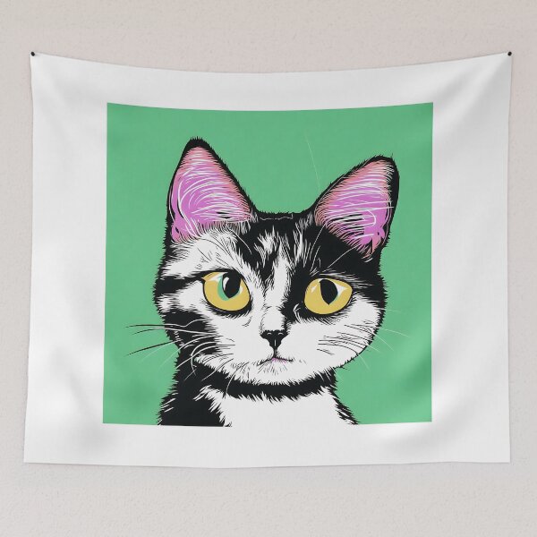 Item preview, ''Cat, digital painting, comics style'' designed and sold by OsvaldoRamosArt.