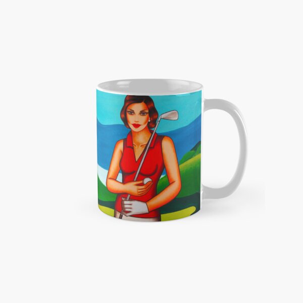 Item preview, Cup "Beautiful Golfer" - golf motif from the studio of the artist Ekaterina Moré designed and sold by Ekaterina Moré.