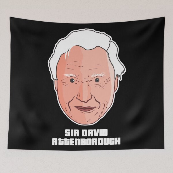 Item preview, sir david attenborough vector cartoon designed and sold by gomskyartstudio.