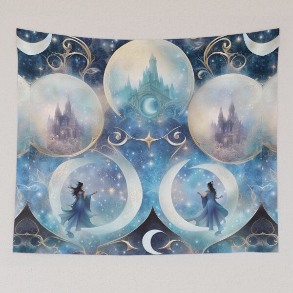 Item preview, Fantasy Moon Goddess Print designed and sold by WitchyWare.