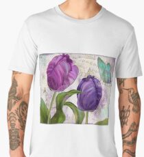 Purple Parrot Tulips Men's Premium T-Shirt