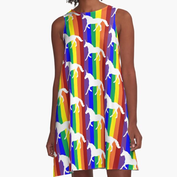 Rainbow Unicorn! A-Line Dress