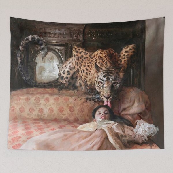Item preview, The English Bed - Tiger and Woman - Guillermo Lorca Garcia Poster designed and sold by tiara-Sathori.