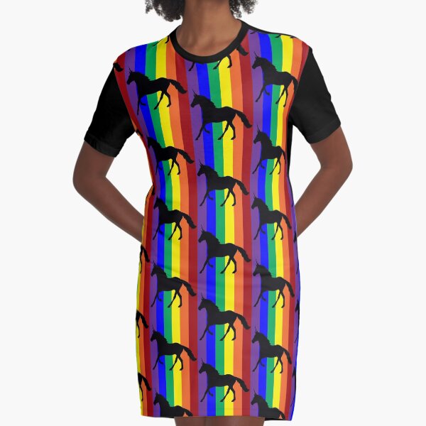Rainbow Unicorn! Graphic T-Shirt Dress