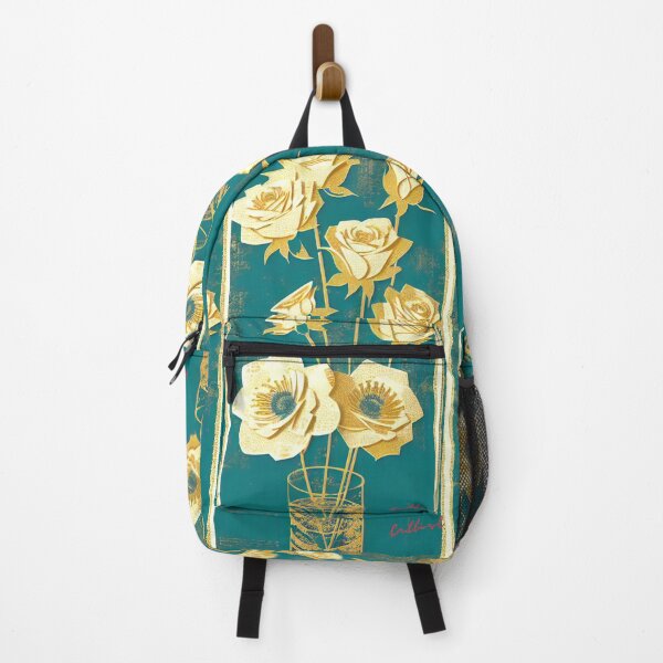 Item preview, TEAL AND GOLD ,ROSES BY CALLISC ARTS designed and sold by CallisC-Arts.