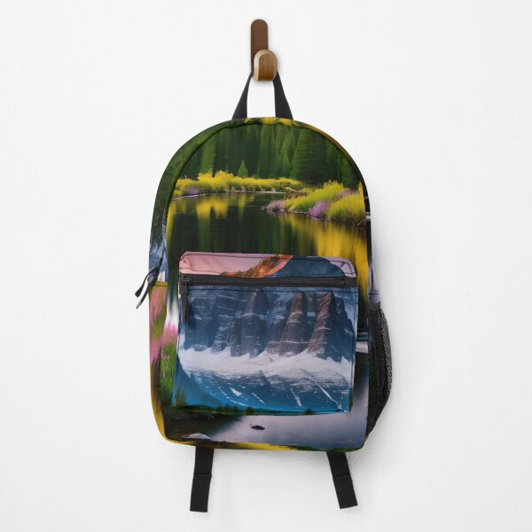 Item preview, Forest with a calm river against of snowy mountains designed and sold by EG Creativity Art.