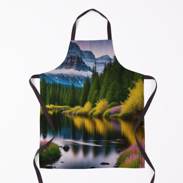 Item preview, Forest with a calm river against of snowy mountains designed and sold by EG Creativity Art.