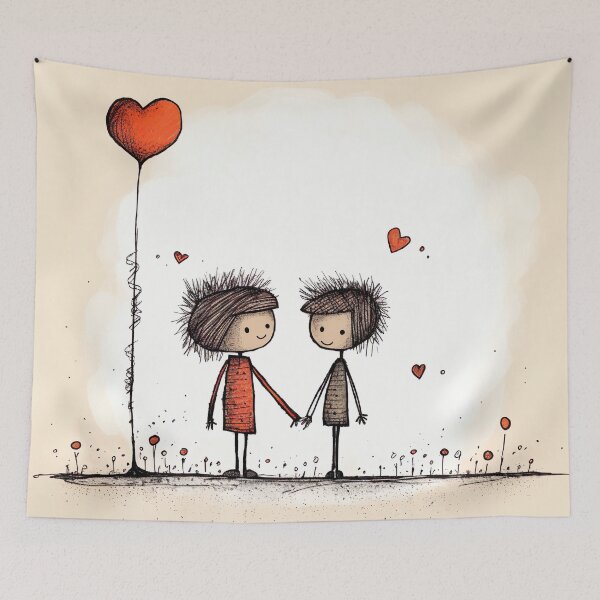 Item preview, Stickfigure love - siblings friends designed and sold by miss-keysmash.