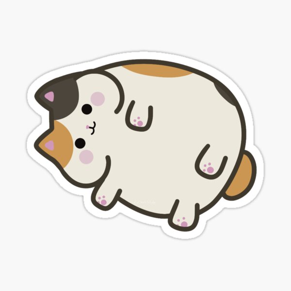 FFXIV Fat Cat Flopping - Pusheen Style  Sticker