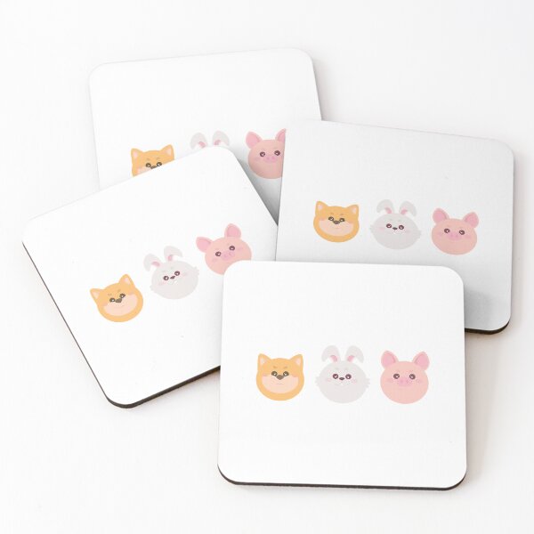 Item preview, Cute and adorable animals Puppy Dog, Bunny Rabbit and Piggy Pig happy faces designed and sold by RunSumErrands.