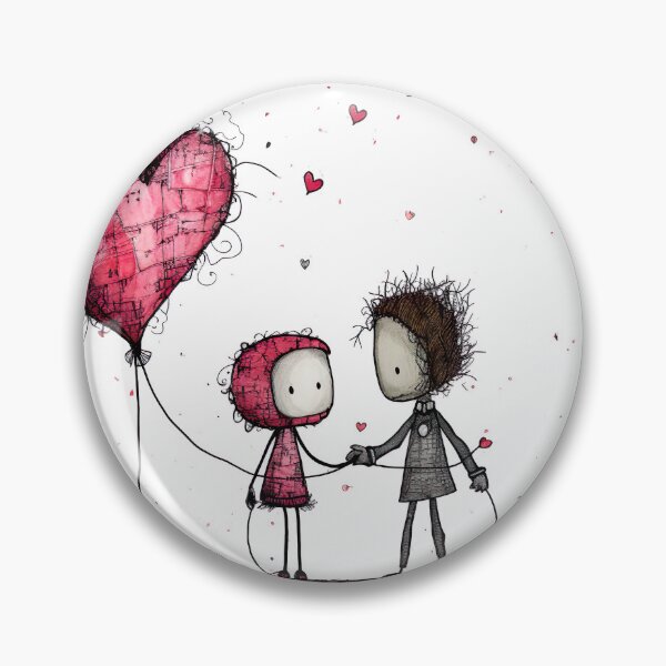 Item preview, Stickfigure love - big pink heart designed and sold by miss-keysmash.