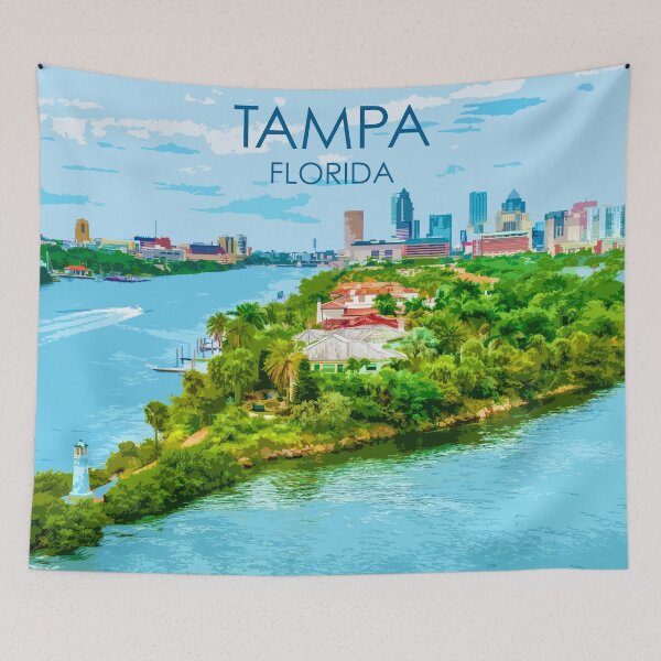 Item preview, Tampa, Florida, USA, Print designed and sold by summattodraw.