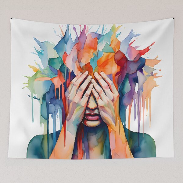 Item preview, Captivating Beauty Shy Female Watercolour Portrait designed and sold by DaliusD.