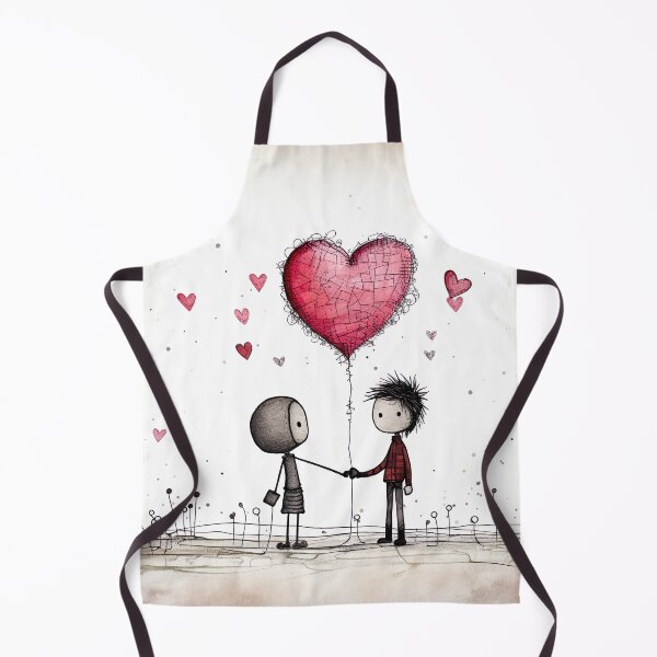 Item preview, Stickfigure love - big heart balloon and stickfigure couple designed and sold by miss-keysmash.