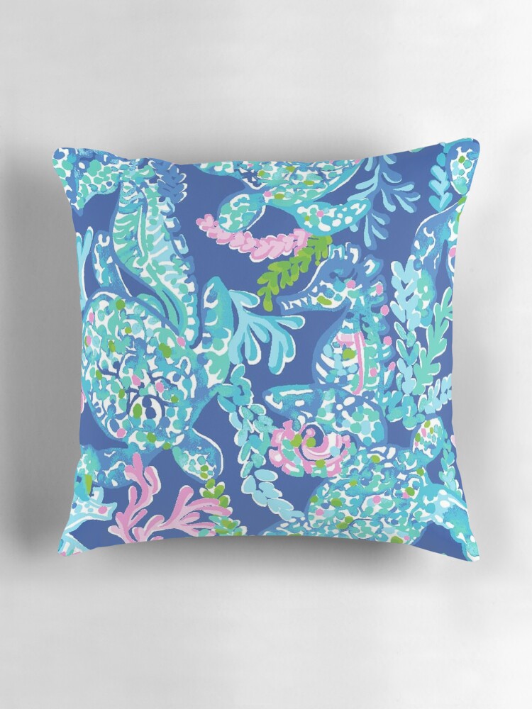 Thumbnail 3 of 4, Pillow, Ocean Turtles Lily Holidays designed and sold by SusanaRowe.