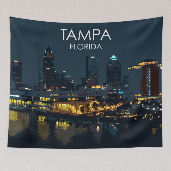 Item preview, Tampa, Florida, USA, Print designed and sold by summattodraw.