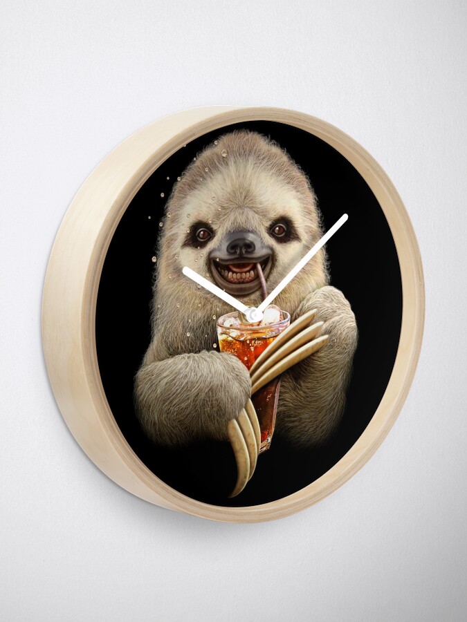 Alternate view of SLOTH & SOFT DRINK Clock