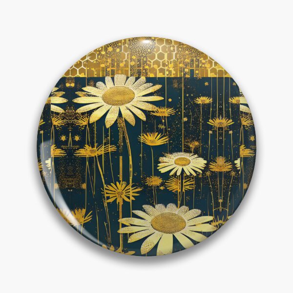 Item preview, TEAL AND GOLD ,DAISIES BY CALLISC ARTS designed and sold by CallisC-Arts.