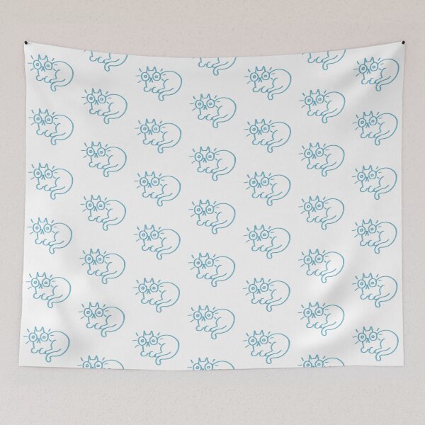 Item preview, Blue Sitting Cat Drawing designed and sold by SashaDesigns123.