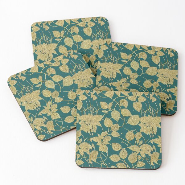 Item preview, TEAL AND GOLD ,VINES PATTERN BY CALLISC ARTS designed and sold by CallisC-Arts.