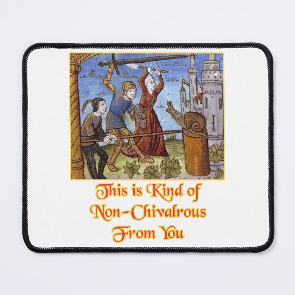 Item preview, 'This is Kind of Non-Chivalrous From You' Snail Fight Naïve Painting - Medieval Designs Collection designed and sold by Ridiculam Toga.