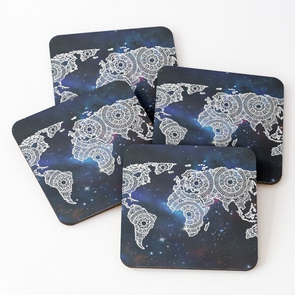 Item preview, Galaxy Mandala World Map designed and sold by Julie Erin Designs.