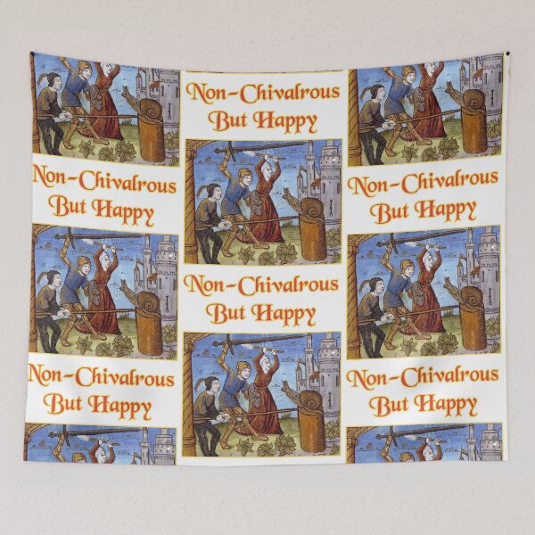 Item preview, 'Non-Chivalrous But Happy' Snail Fight Naïve Painting - Medieval Designs Collection designed and sold by Ridiculam Toga.