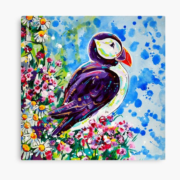 Puffin - acrylic painting Canvas Print