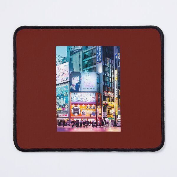 Item preview, Anime Akihabara Neon Dream many colourful reflection on the wet streets Mouse Pad 	 designed and sold by qbdzcfwrtxc67.