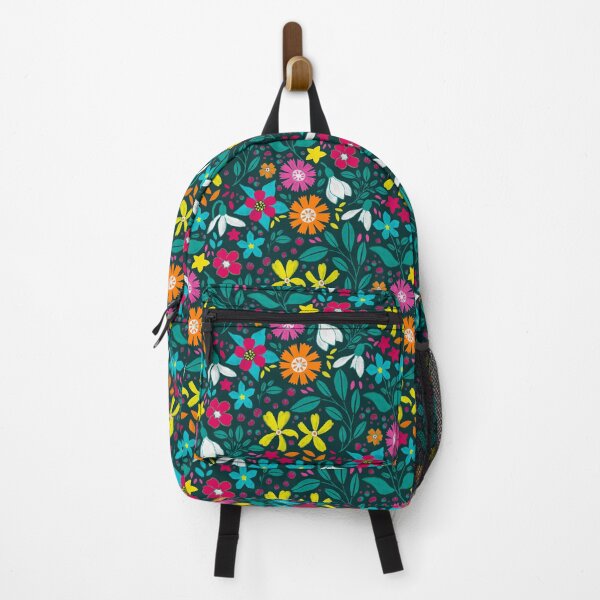 Item preview, colorful ditsy floral on deep emerald green | repeat pattern designed and sold by colorofmagic.