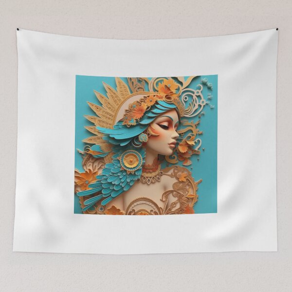 Item preview, A colorful card featuring a female character with a bird designed and sold by aiphotosart.