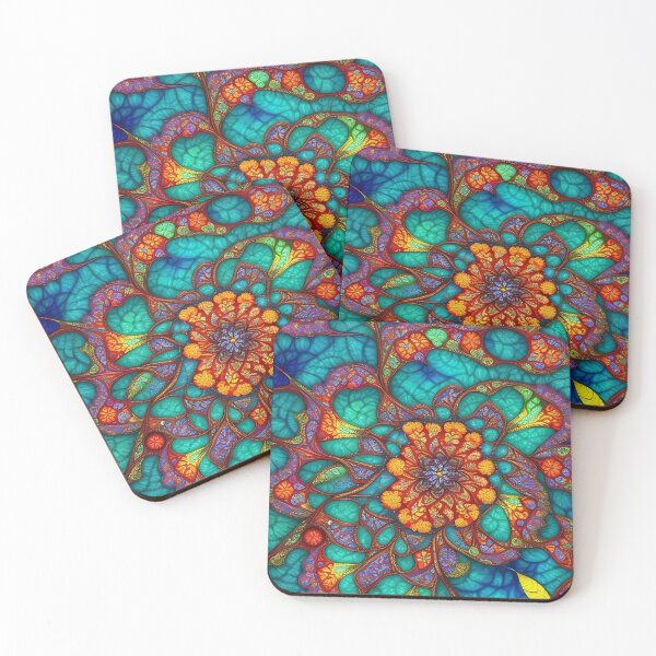 Item preview, Stained glass flowery pattern designed and sold by GracefulGems.