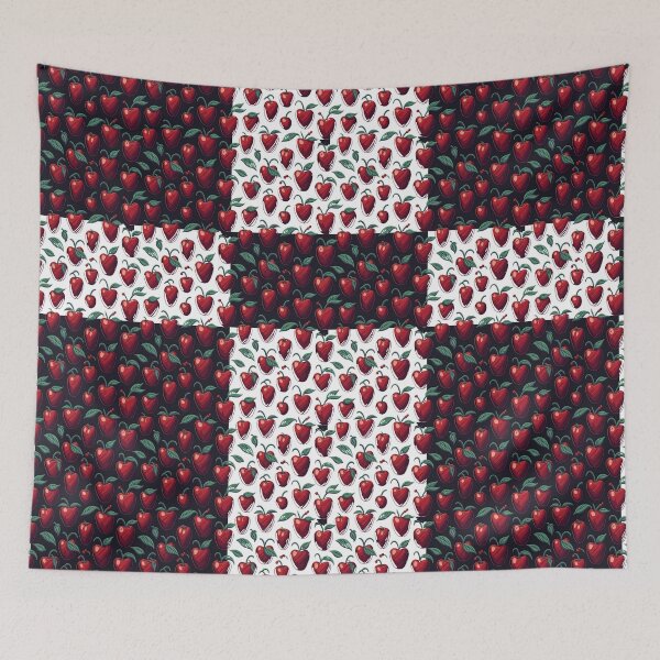 Item preview, Nature's Love: Seamless Pattern with cherry red black designed and sold by UsDesignsArt.