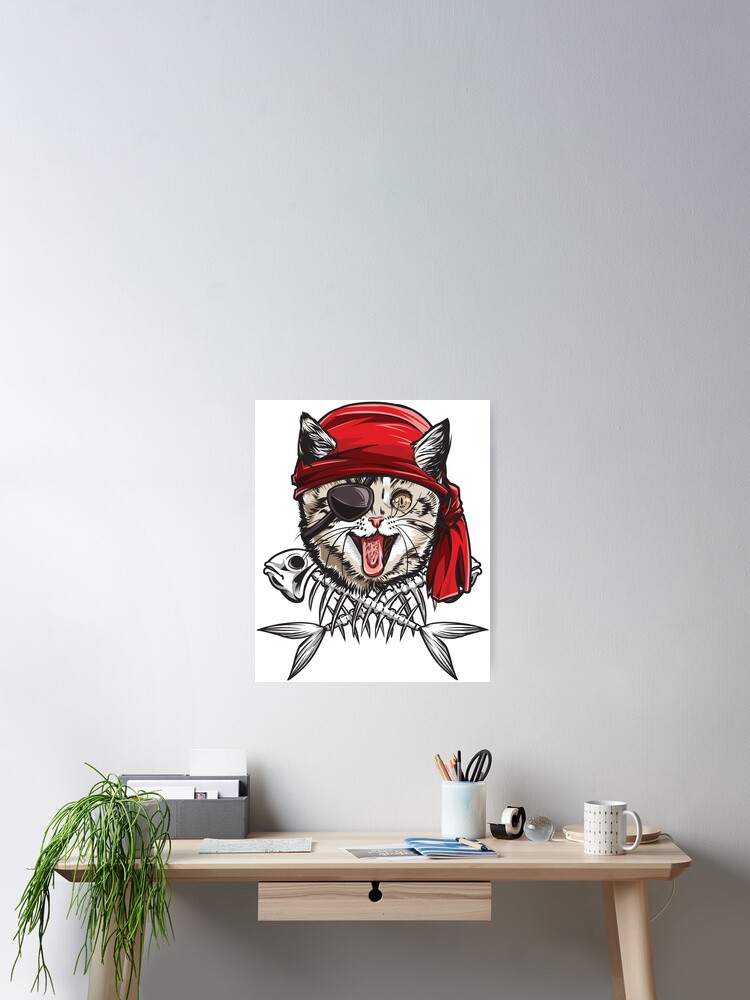 Cat Pirate T Shirt Jolly Roger Flag Skull And Crossbones Tee Cat Pirate T Shirt Jolly Roger Flag Skull And Crossbones Tee