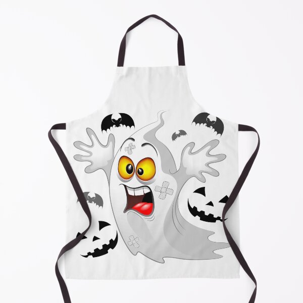 Item preview, Ghost Funny Halloween Character Scared by Pumpkins and Bats designed and sold by BluedarkArt.