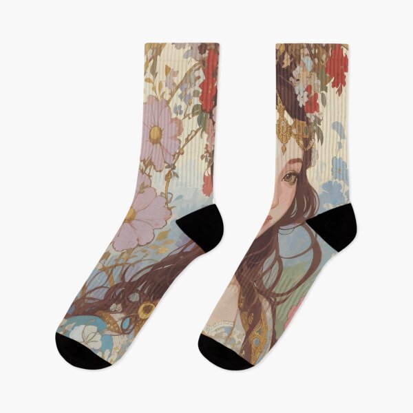Item preview, A painting of a woman with flowers in her hair designed and sold by AFUNARTZ.