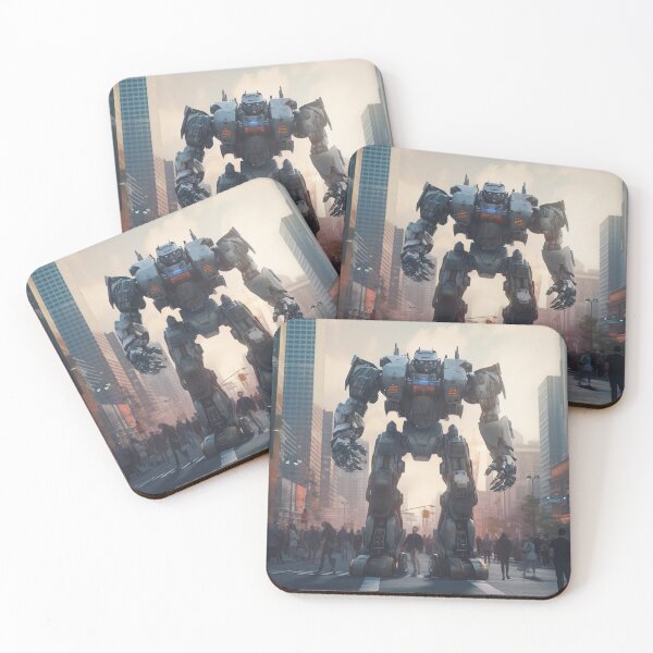 Item preview, robot in the city designed and sold by EdicionesJML.