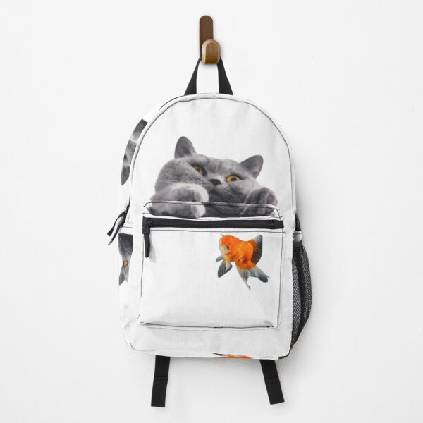 Item preview, Grey Cat With Gold Fish designed and sold by Profitrip.
