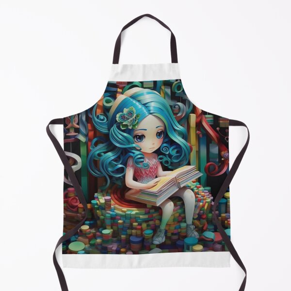 Item preview, A girl is sitting down with a book in her hands in a colorful paper edifice designed and sold by aiphotosart.
